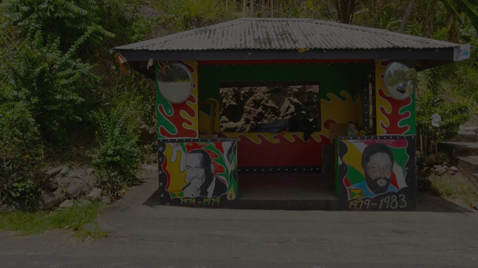 Painted Bus Stop in Grenada